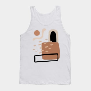 Minimal Modern  Abstract Shapes  Warm Tones  Design Tank Top